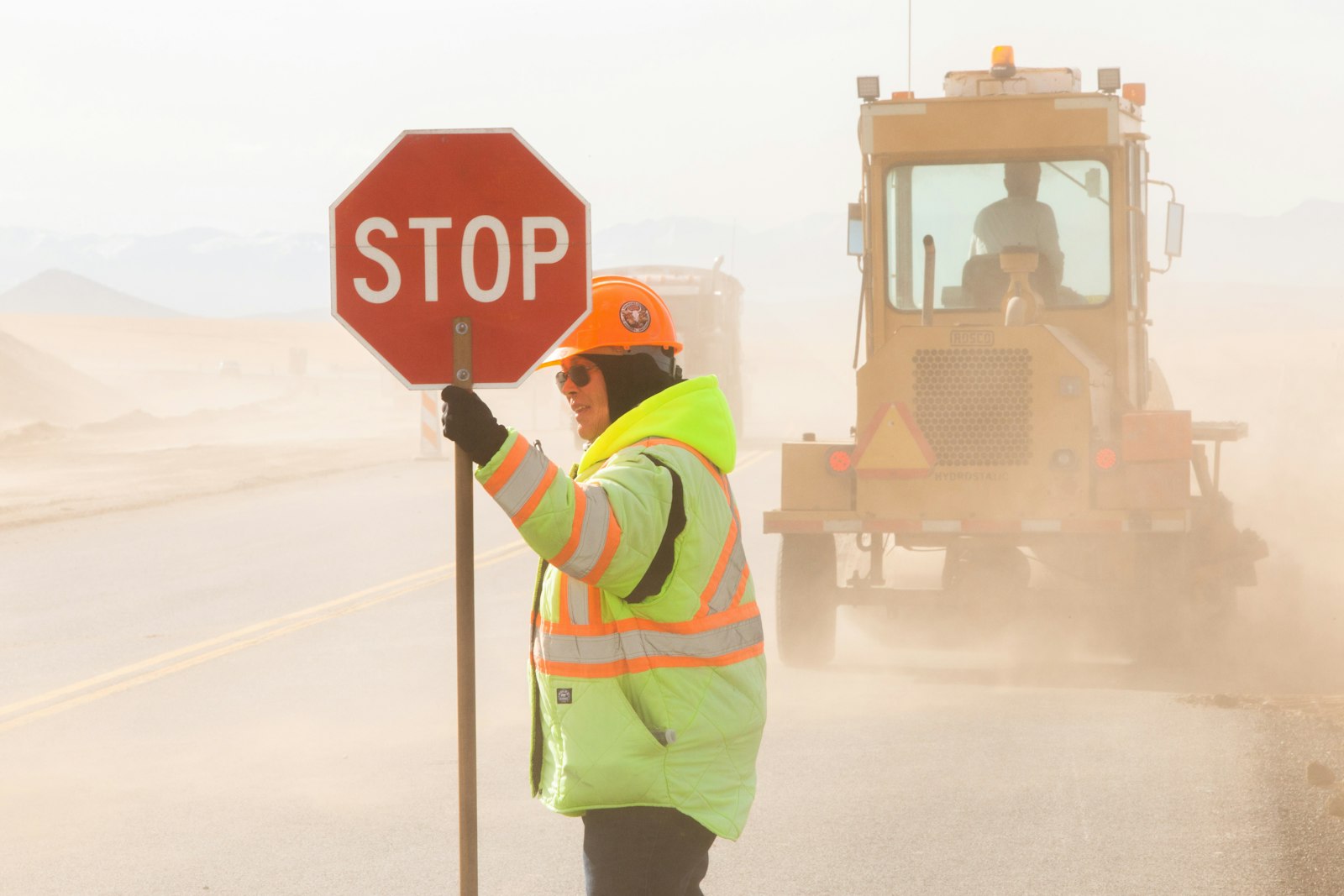 Stellar Property Works traffic-control and maintenance crew on site